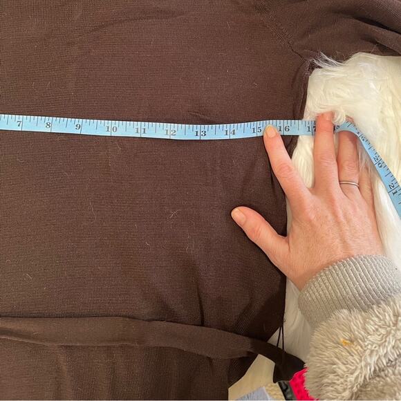 NEW Dana Buchman Silk Pleated Button Belted Tie Waist Bell Sleeve Sweater P NWOT - Picture 15 of 15